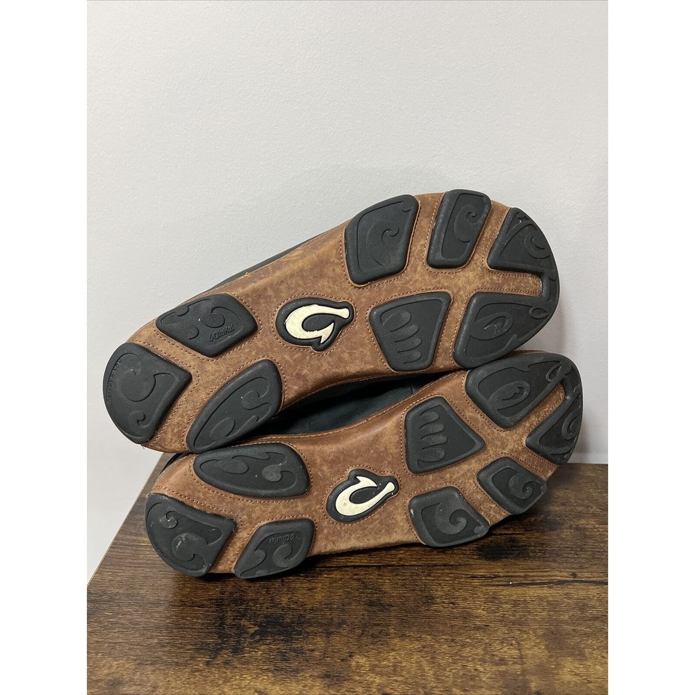 Olukai Mens Moloa Black Toffee Men’s Slip-On Leather Shoes ~ Sz 11.5, 44.5 - Picture 7 of 10